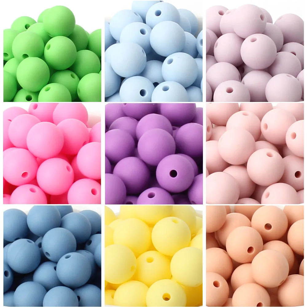 20pcs 15mm Baby Round Silicone Beads Food Grade DIY Teethers Toys