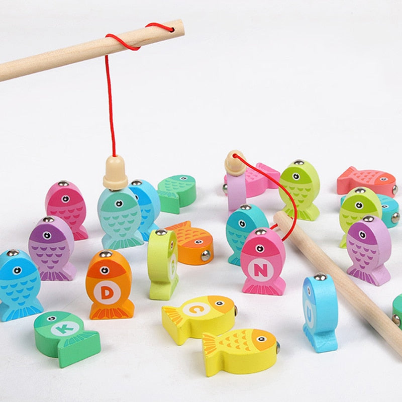 Wooden Magnetic Fishing Game Toy