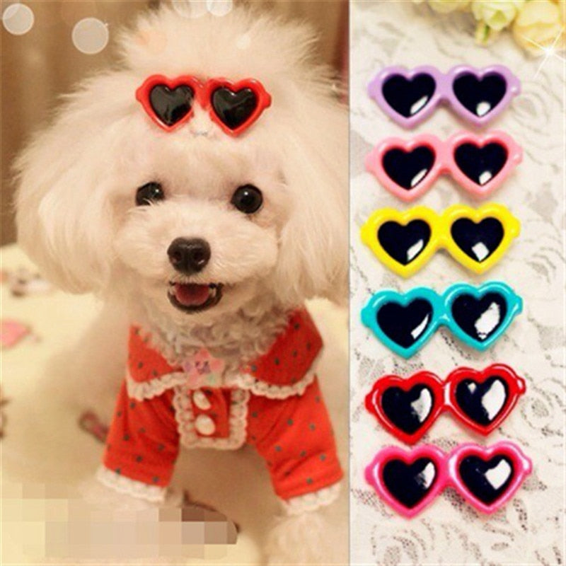 Pet Lovely Heart Sunglasses Hairpins and Hair Clips