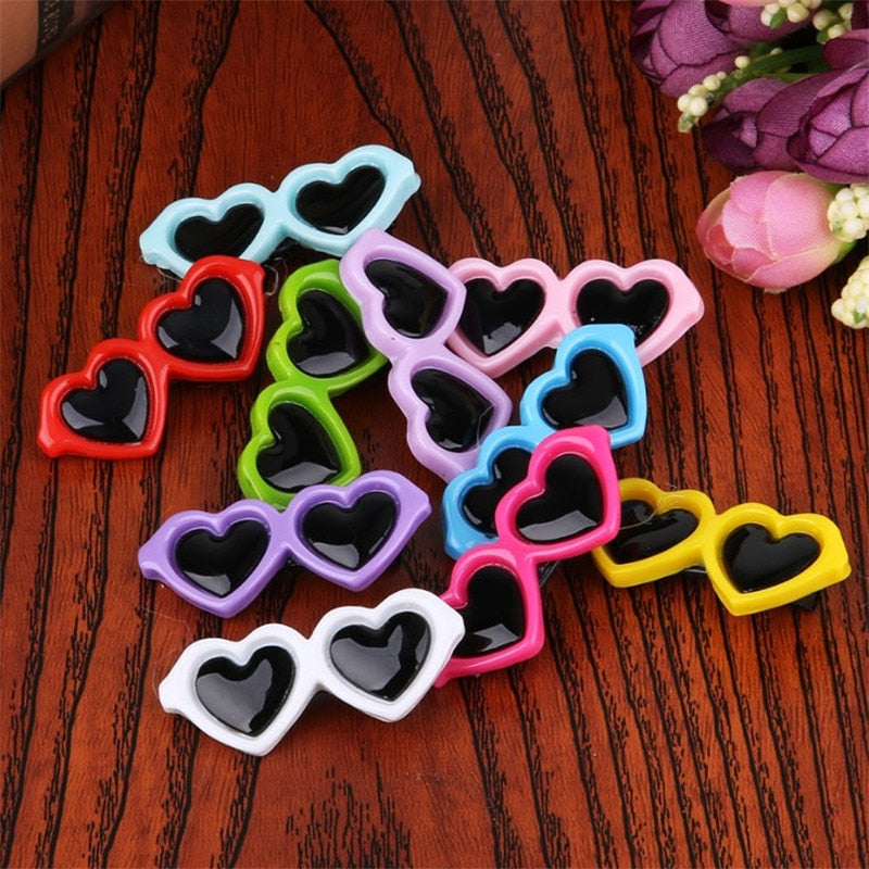 Pet Lovely Heart Sunglasses Hairpins and Hair Clips